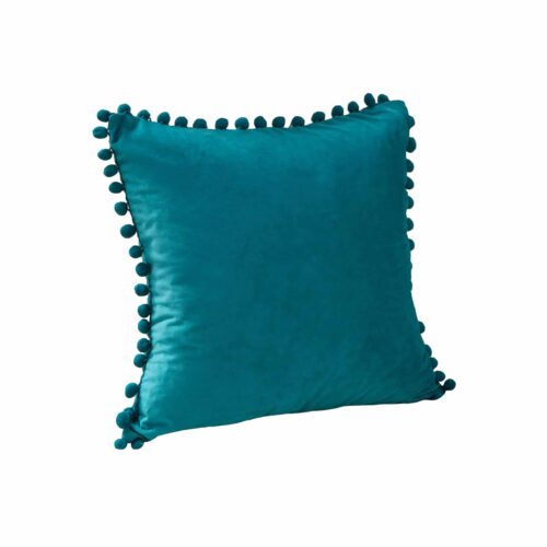 turquoise fluweel gevuld sierkussen