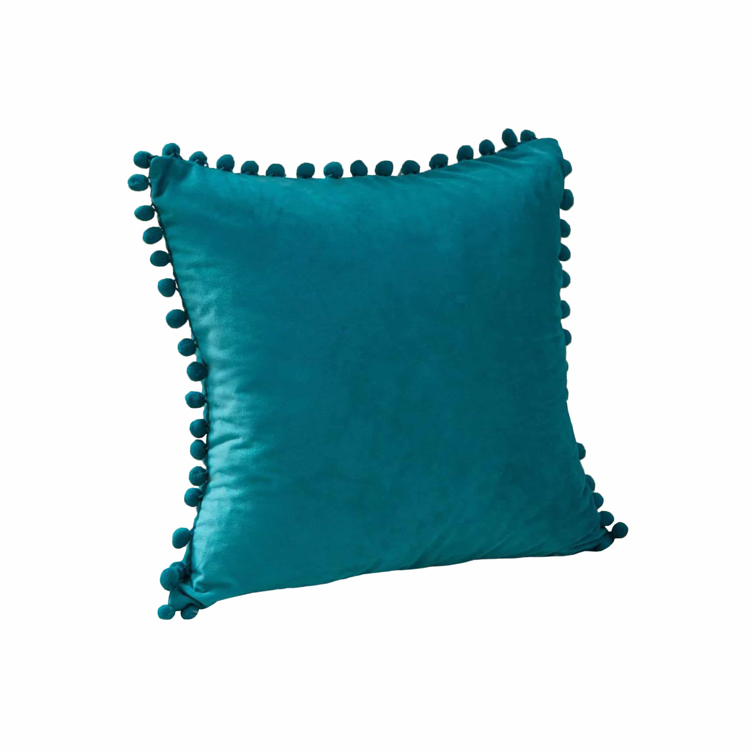 turquoise fluweel gevuld sierkussen