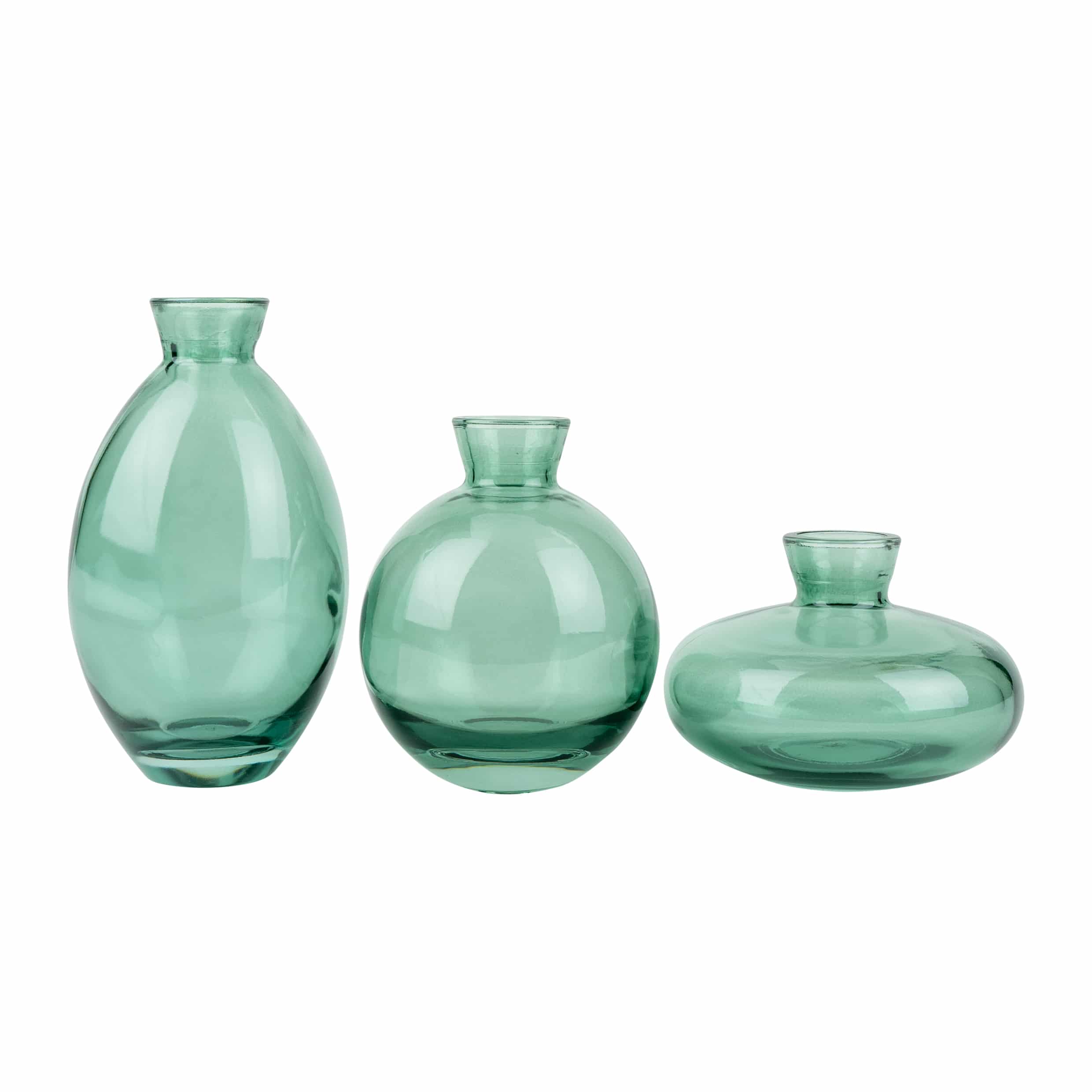 Transparant groene vazen set