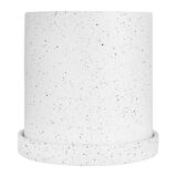 Witte bloempot van keramiek
