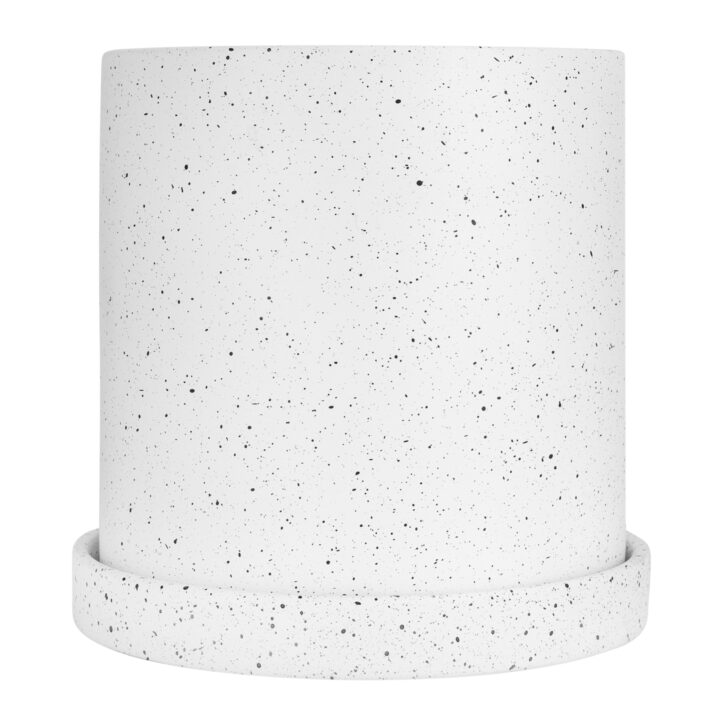 Witte bloempot van keramiek