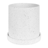 Witte bloempot van keramiek