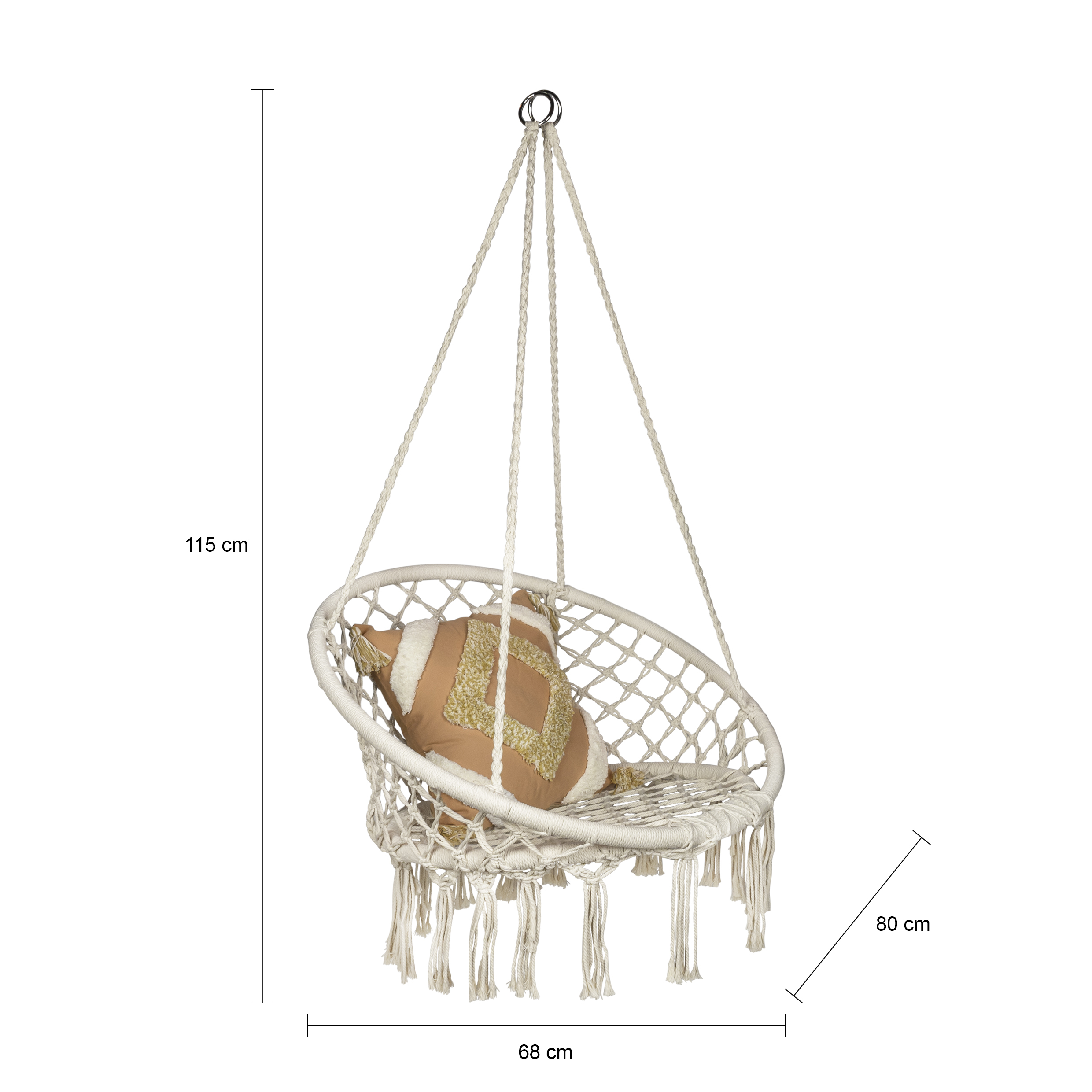 Beige hangstoel