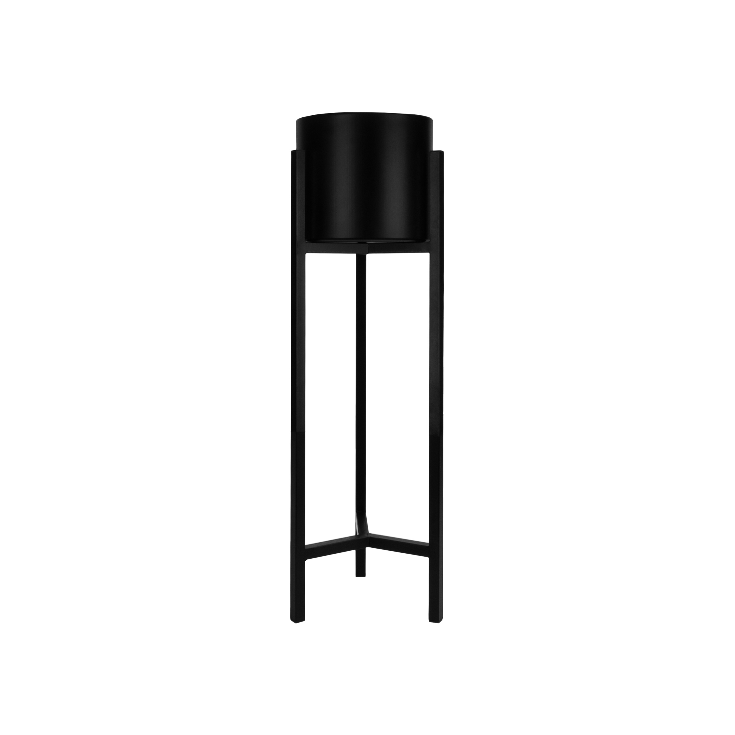 plantenzuil met metalen pot
