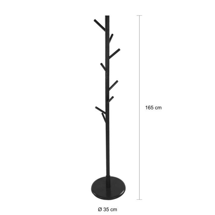 Staande kapstok in het zwart 165 cm hoog