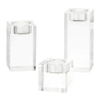 Waxinelichthouder glas set van 3