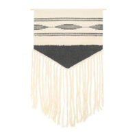 Wandkleed macramé grijs en wit