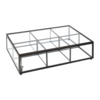 Theedoos zwart van glas en metaal