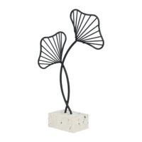 Decoratie beeld Ginkgo blad zwart