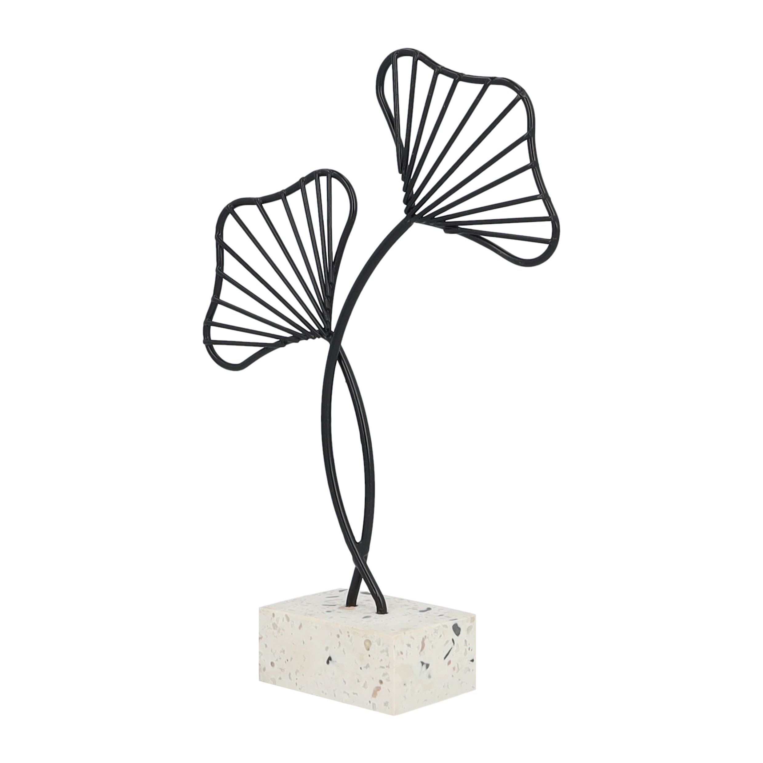 Decoratie beeld Ginkgo blad zwart