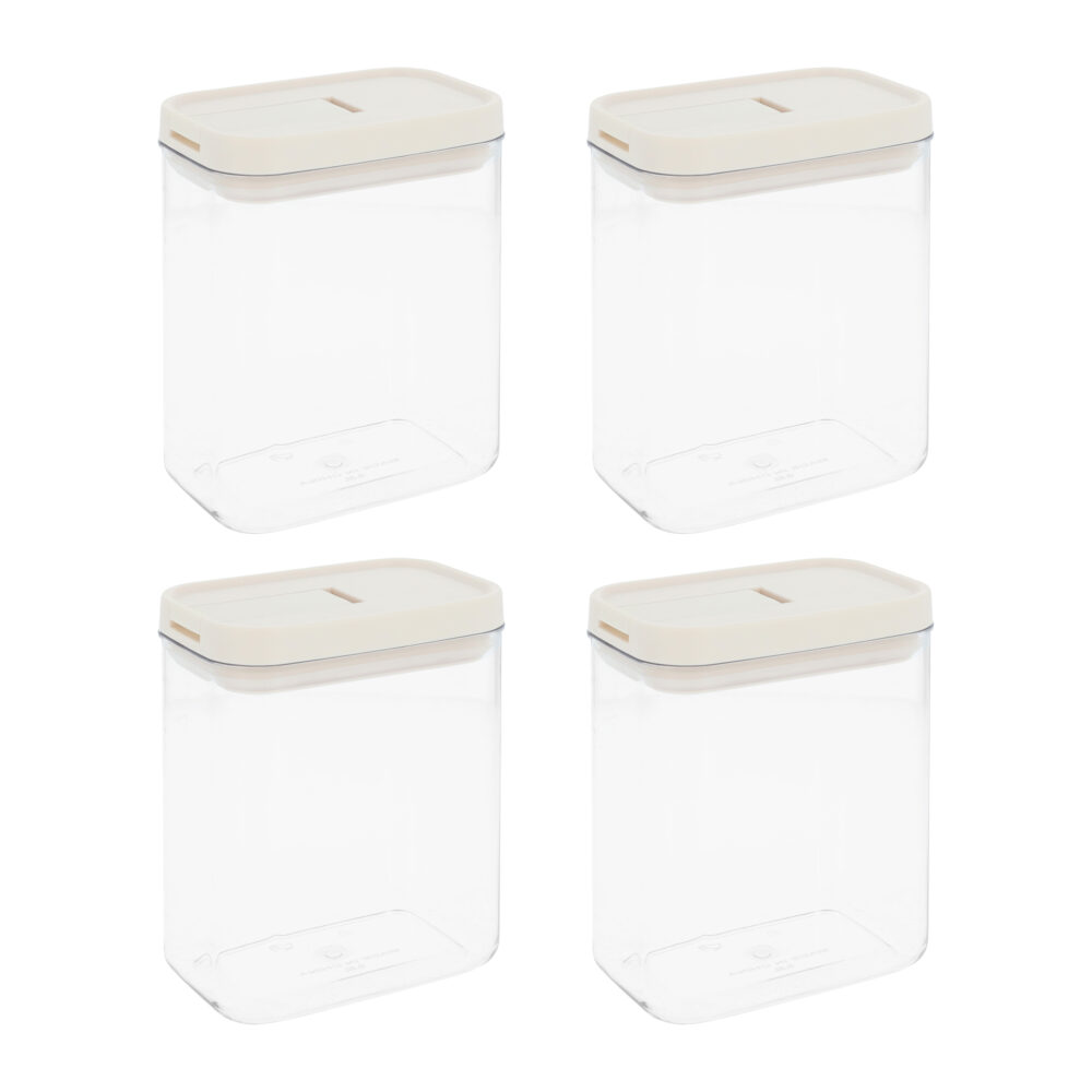 voorraadpotten plastic set van 4 1300 ml