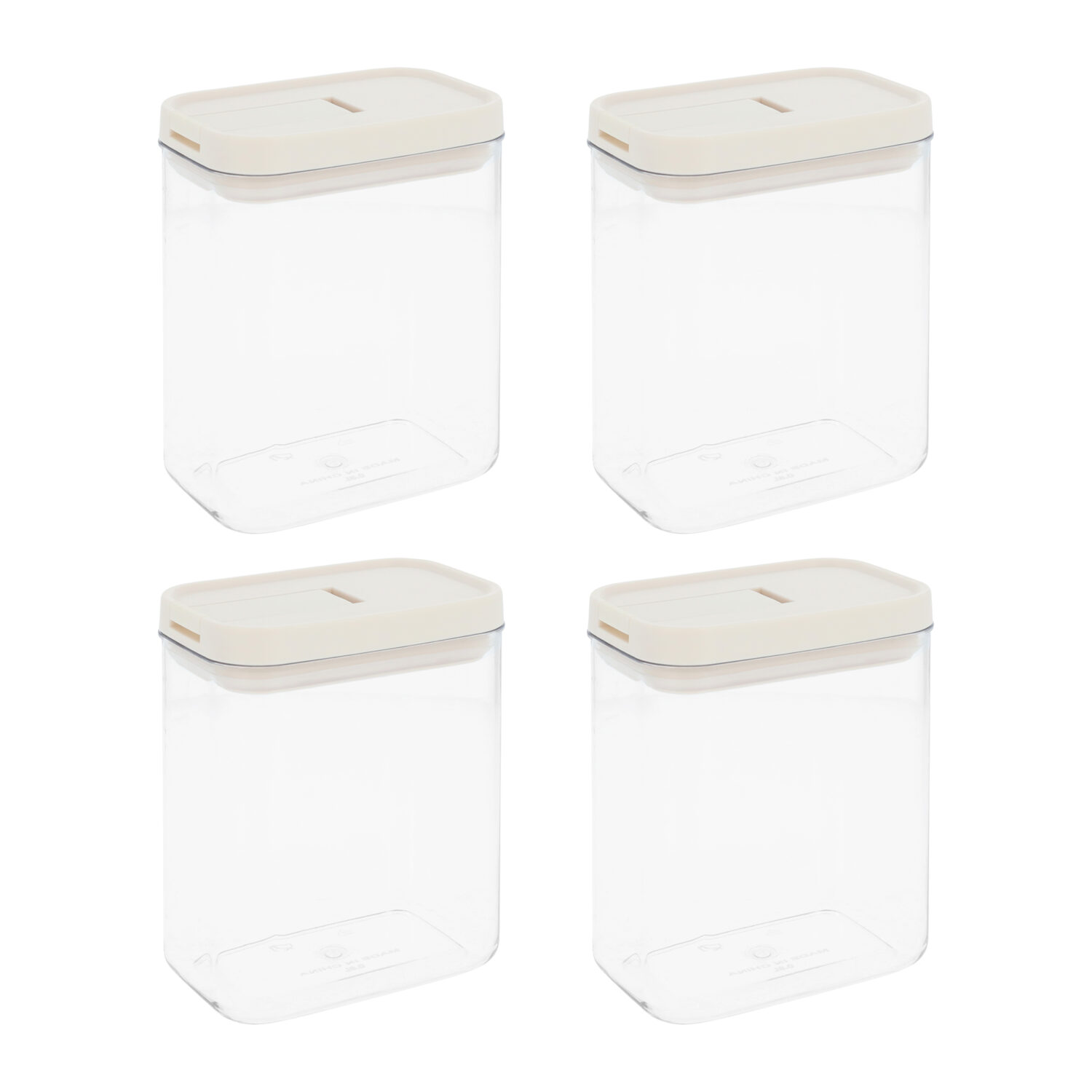 voorraadpotten plastic set van 4 1300 ml