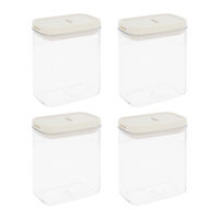 voorraadpotten plastic set van 4 1300 ml