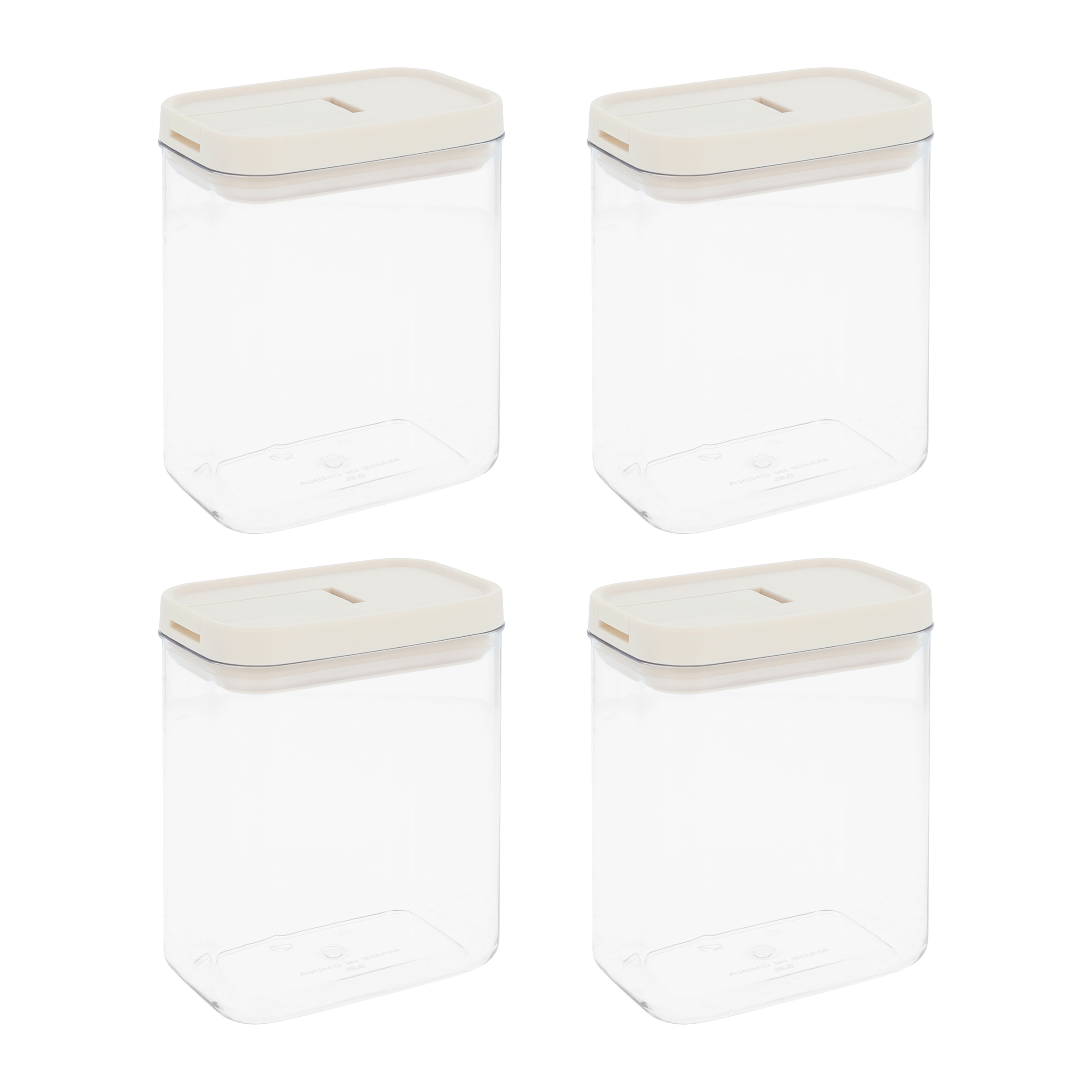 voorraadpotten plastic set van 4 1300 ml
