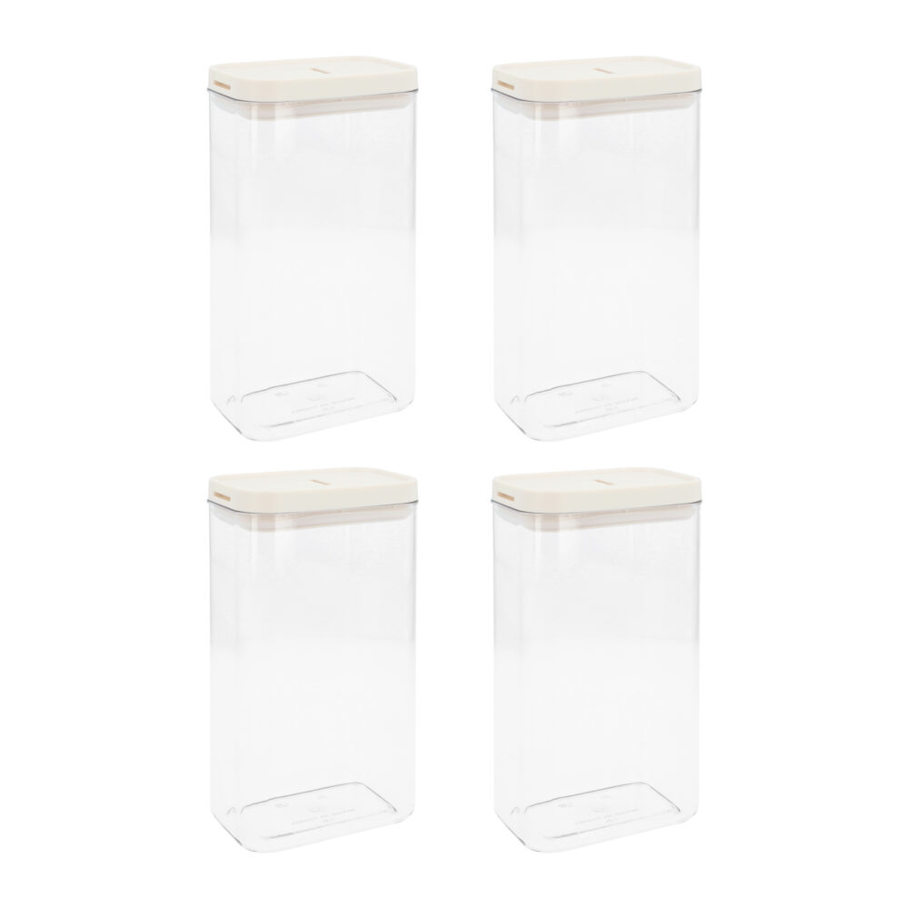 voorraadpotten plastic set van 4 1800 ml