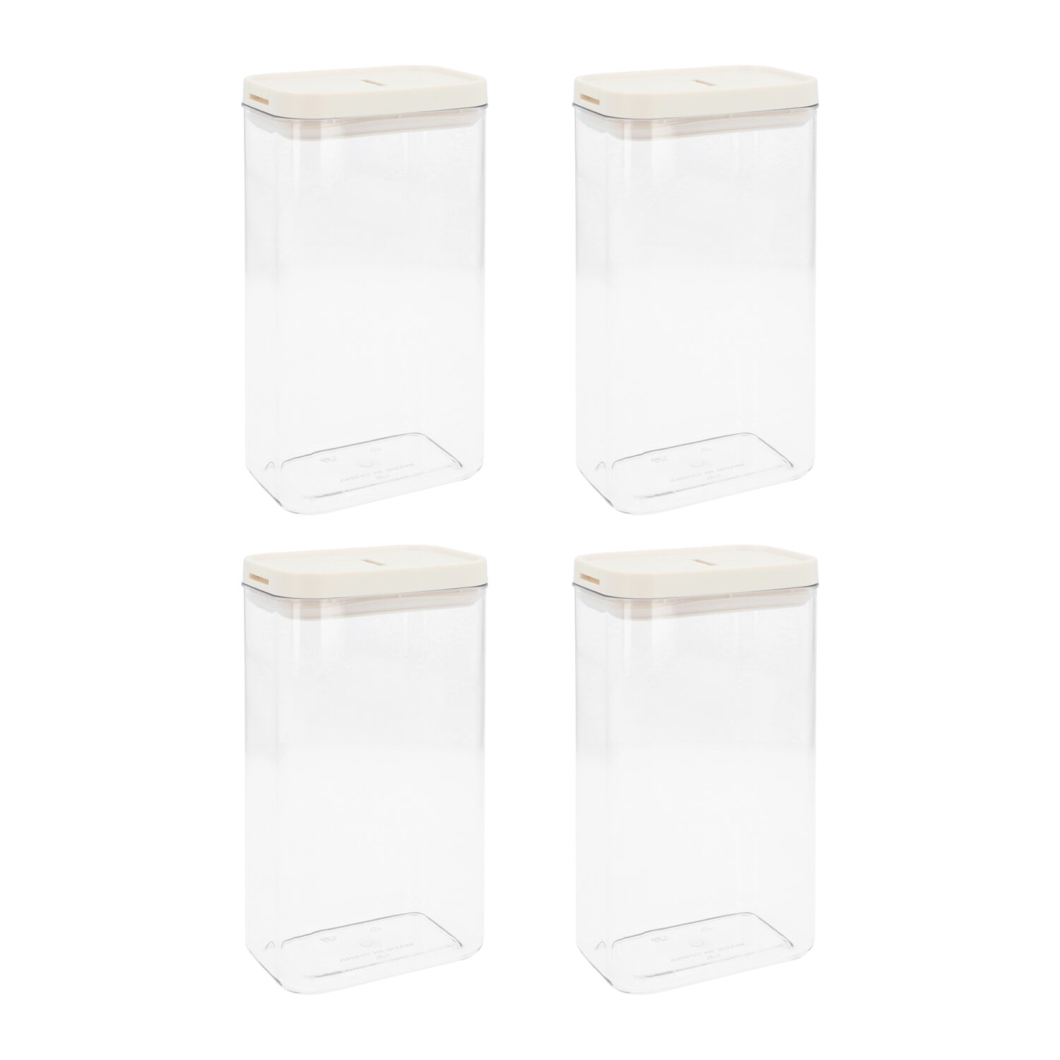 voorraadpotten plastic set van 4 1800 ml