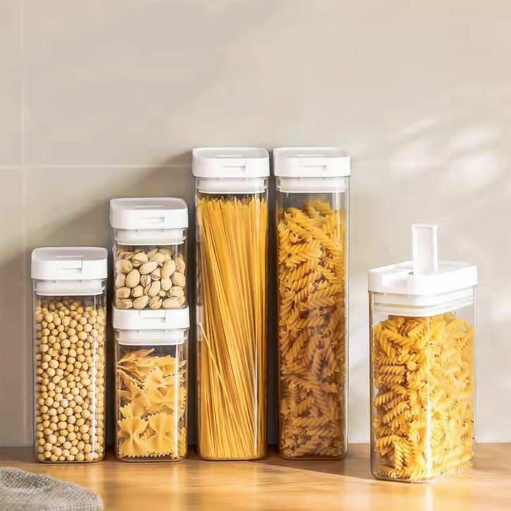 voorraadpotten plastic set van 4 1300 ml