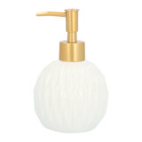 zeepdispenser rond wit met goud