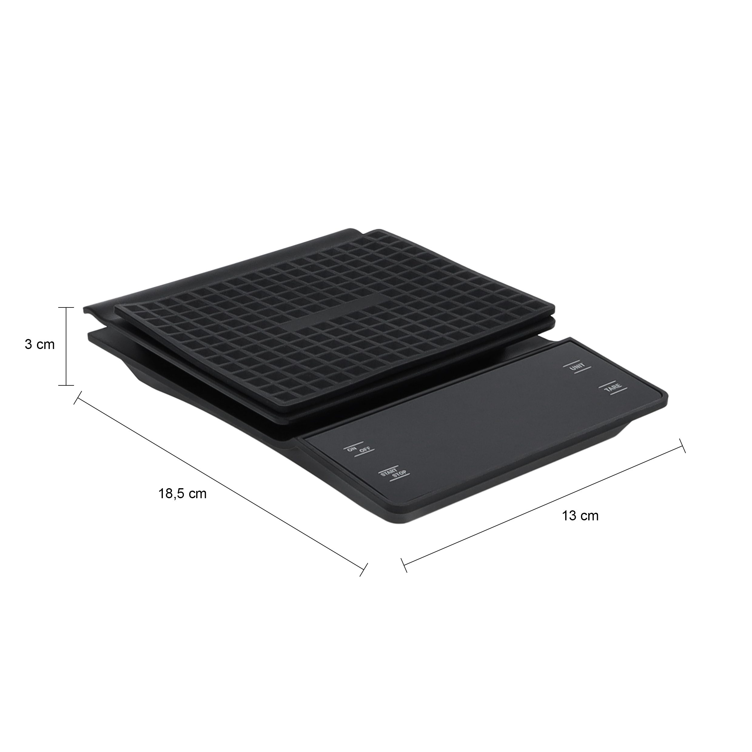 afmetingen keukenweegschaal tot 3000 gram