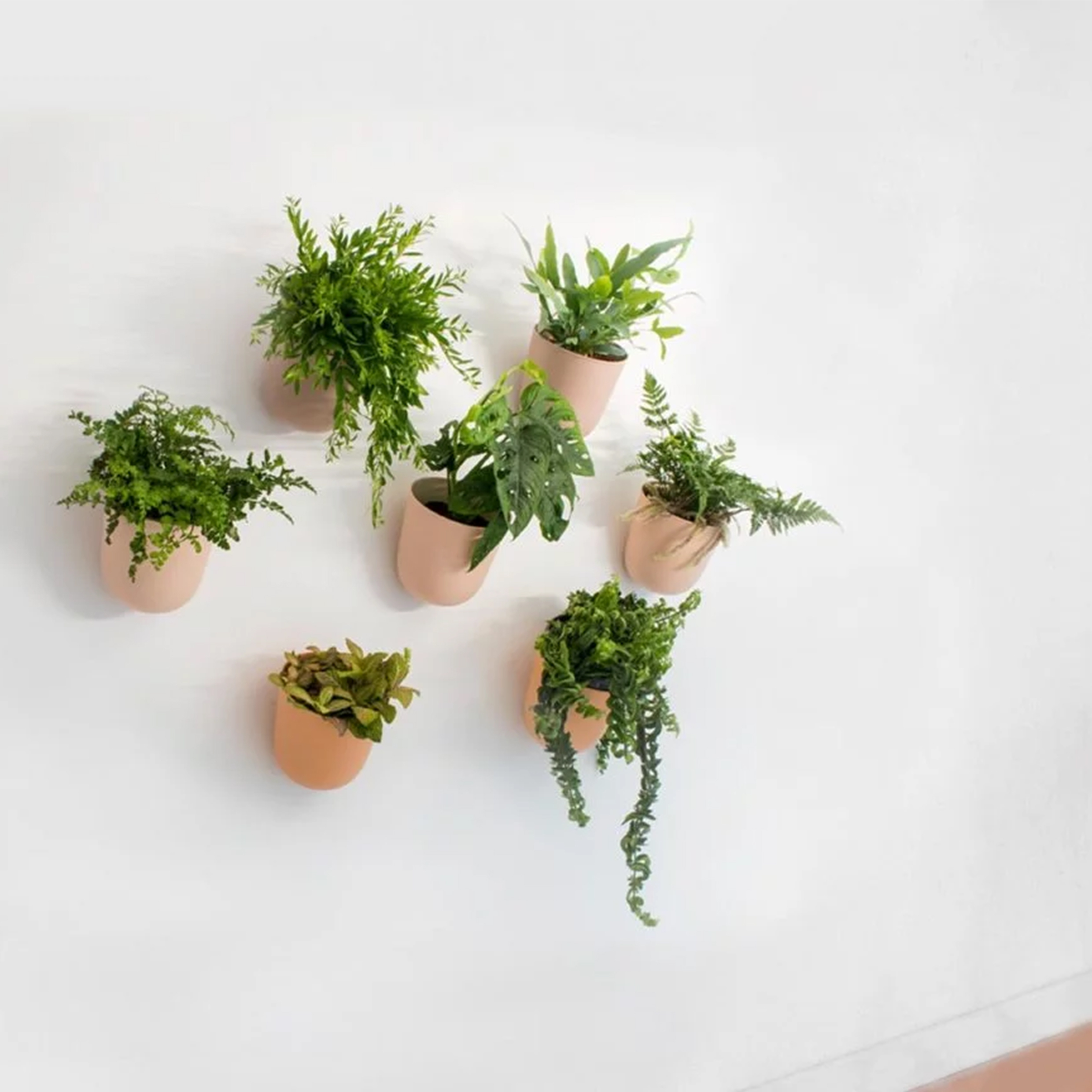 bloempotten wit wandmontage
