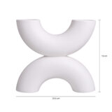 Witte keramieken vaas, decoratieve vaas, vaas, witte vaas, X vorm