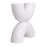 Witte keramieken vaas, decoratieve vaas, vaas, witte vaas, X vorm