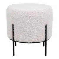 witte teddy poef, Lewis & Loft Teddy poef, ronde, witte poef, Poef, teddy poef,
