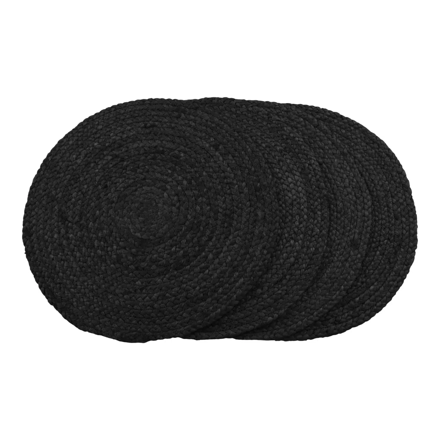 set van vier ronde jute placemats, placemats, jute placemats, jute, rond, set van vier, donkergrijs