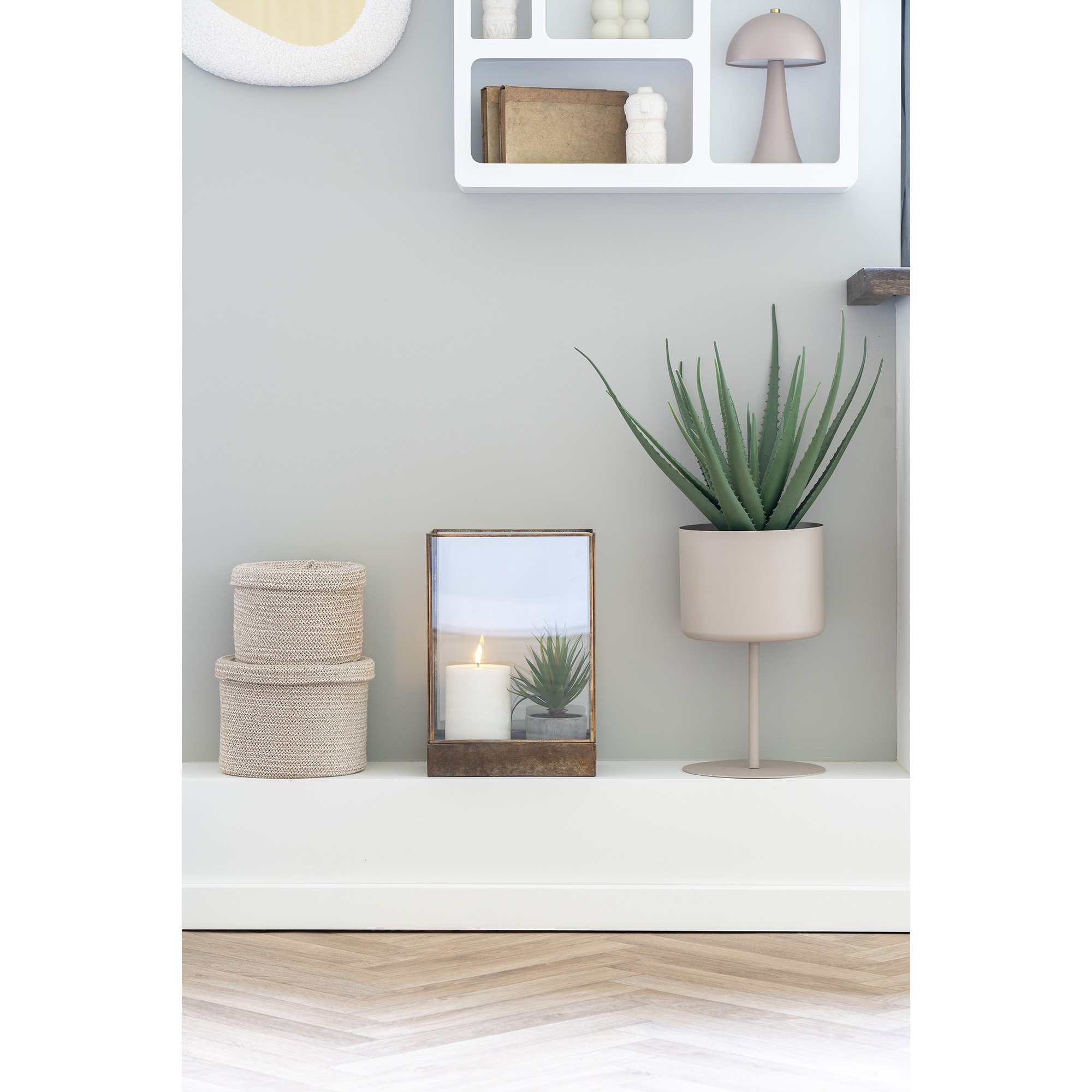 beige stalen plantenstandaard, plantenstandaard op voet, plantenstandaard, beige plantenstandaard,