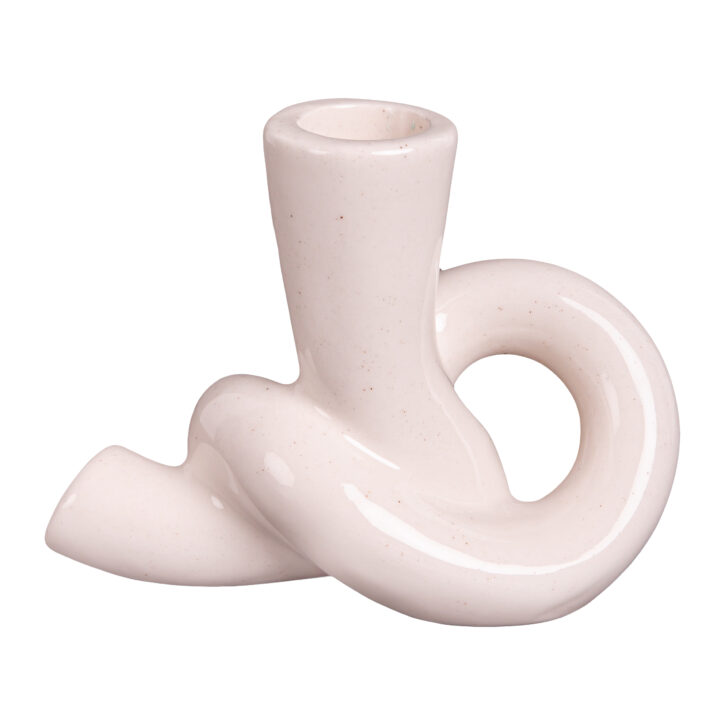 Kaarsenhouder - Knot - Keramiek - Beige