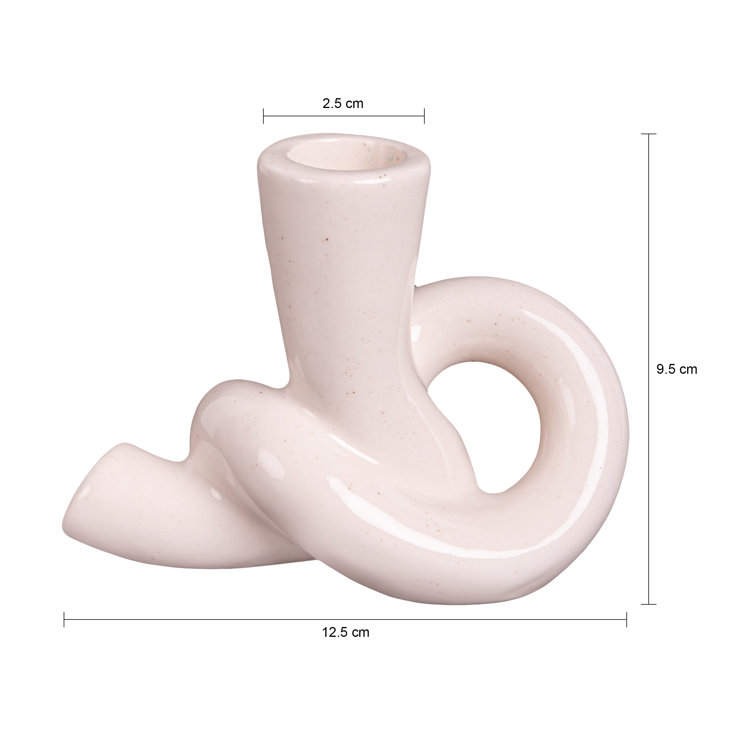 Kaarsenhouder - Knot - Keramiek - Beige