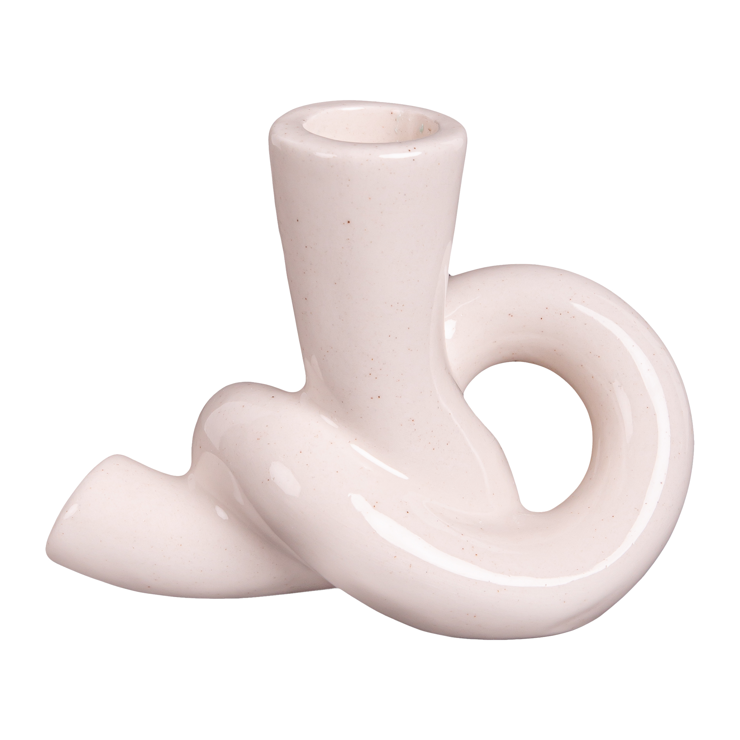 Kaarsenhouder - Knot - Keramiek - Beige