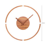 Wandklok - 35 cm - Hout - Plexiglas - Donkerbruin