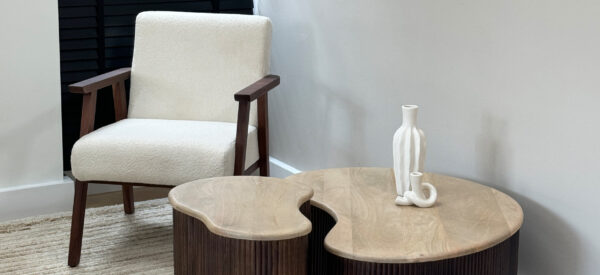 organische salontafel, salontafel, tafel, FSC gecertificeerd mangohout, bijzettafel, houten salontafel,