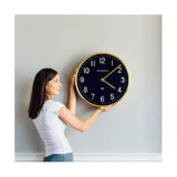 Large Brass Gold Wall Clock - Mid-Century Modern - Petrol Blue - Newgate Mr Edwards PUT373RAB (lifestyle) 1 copy