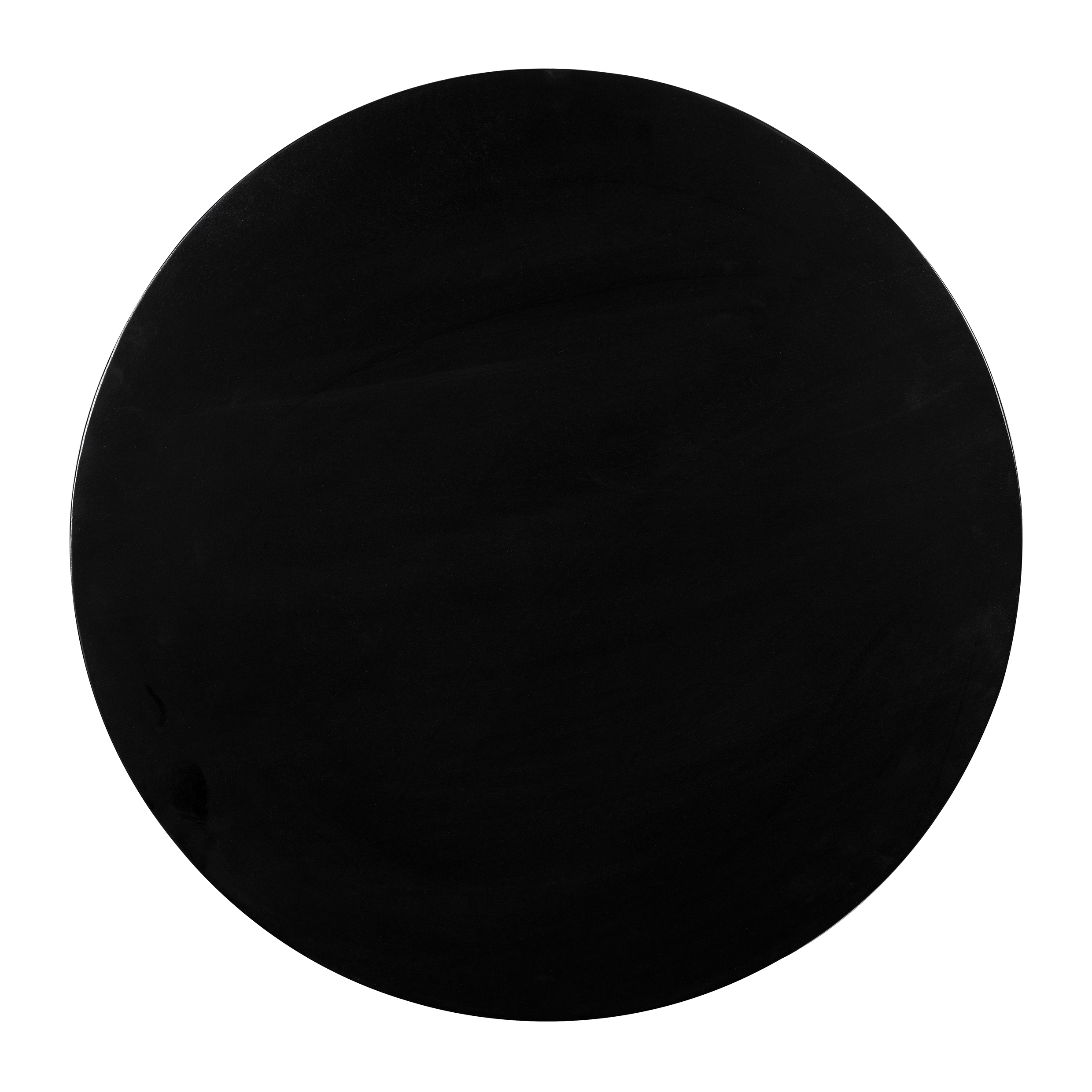 ronde salontafel van zwart mangohout, ronde salontafel, salontafel rond, ronde tafel, tafel, salontafel zwart, salontafel