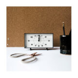 Mid-Century Retro Alarm Desk Clock - Black Rectangular - Newgate Wideboy WIDE453K (homeware)