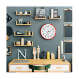 Modern Wall Clock - Bright Colour Red - Newgate Echo NUMTHR129FER (room decor) 1 copy