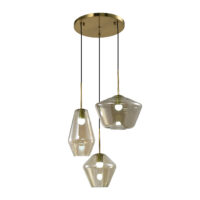 Hanglamp met bruine glazen kappen
