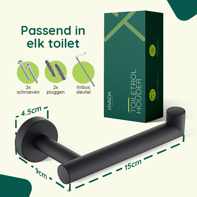 Zwarte toiletrolhouder afbeelding 7