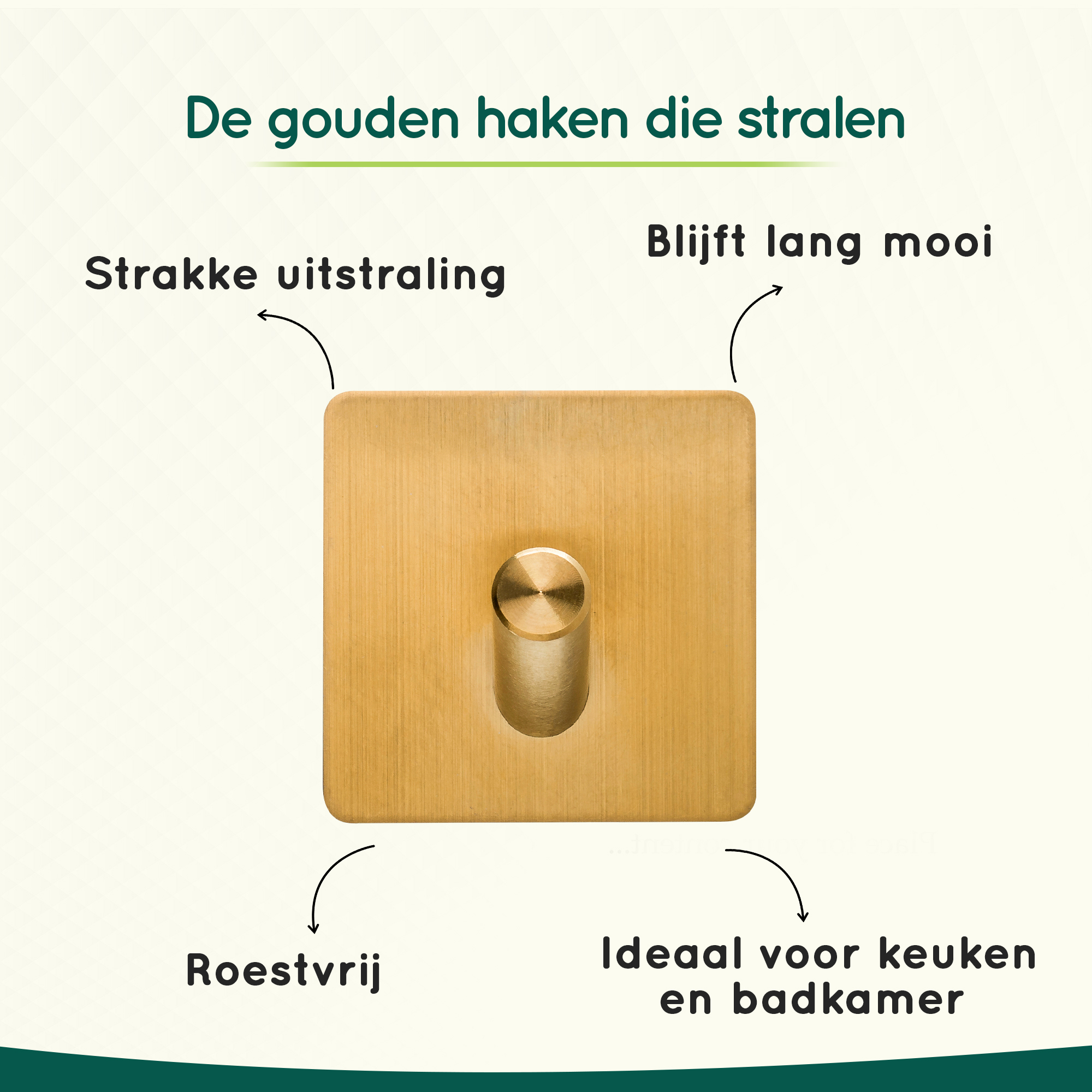 Gouden zelfklevende handdoekhaakjes afbeelding 4