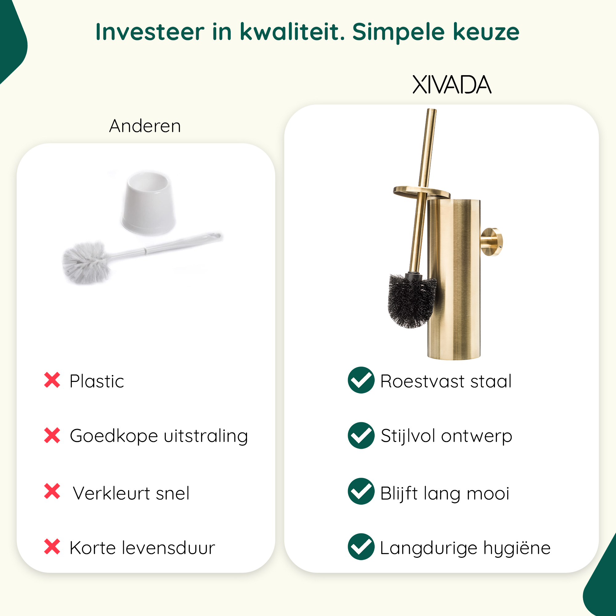 Gouden toiletborstelhouder afbeelding 5