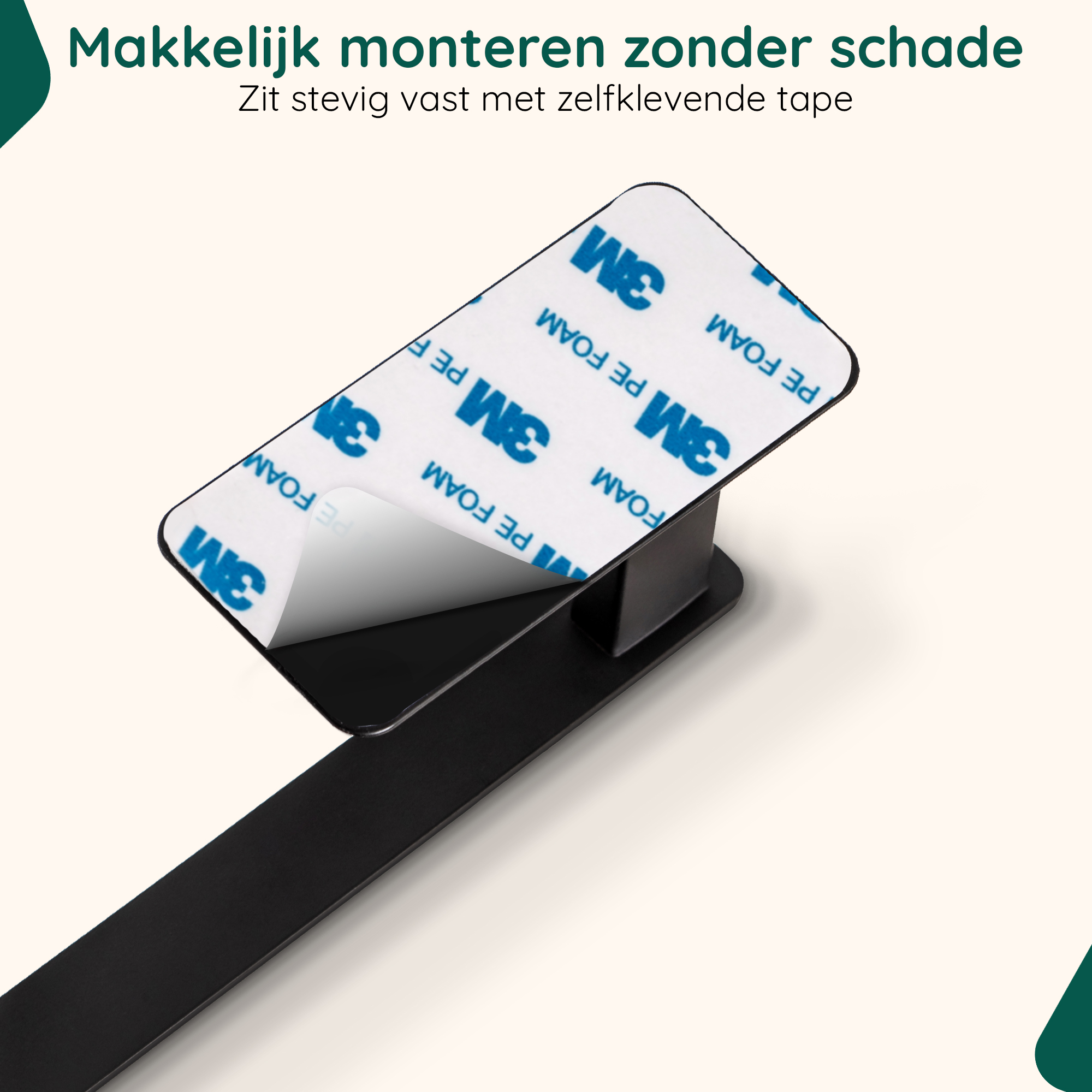 Zelfklevende toiletrolhouder zwart afbeelding 7