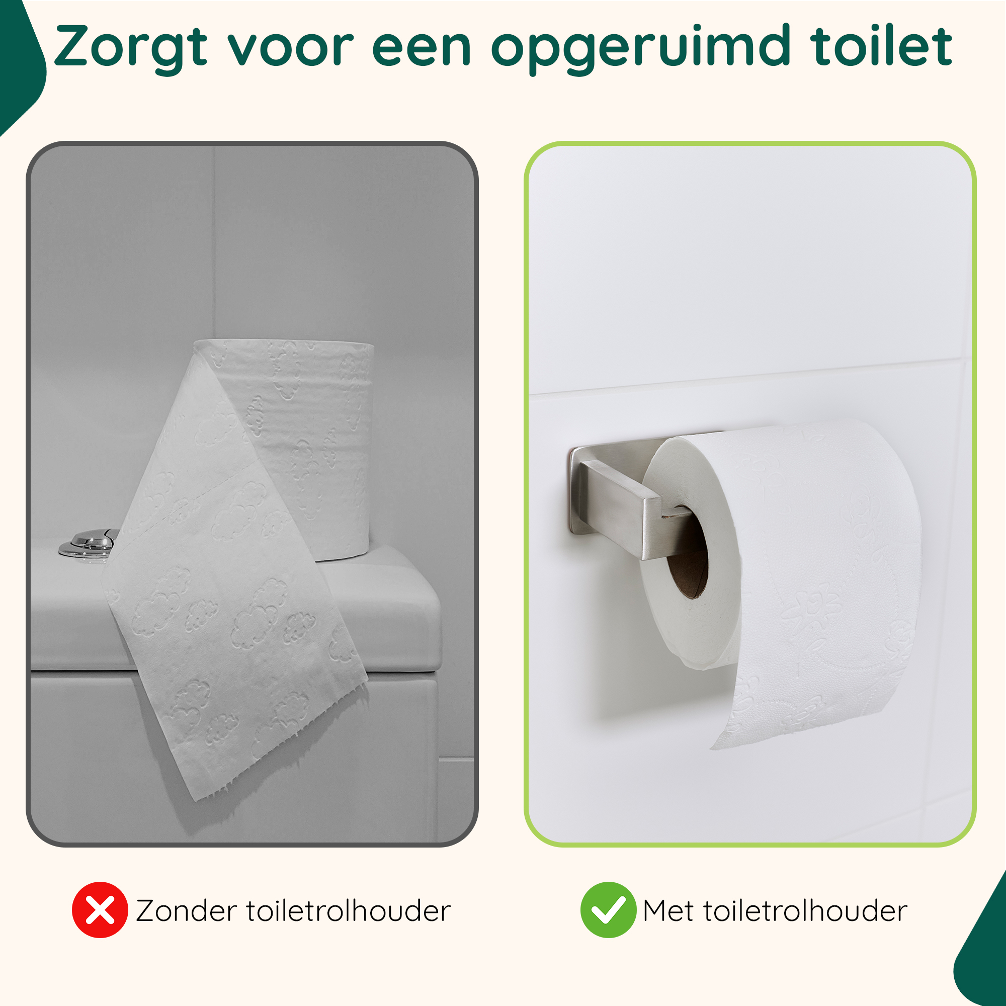 Zelfklevende toiletrolhouder RVS afbeelding 7