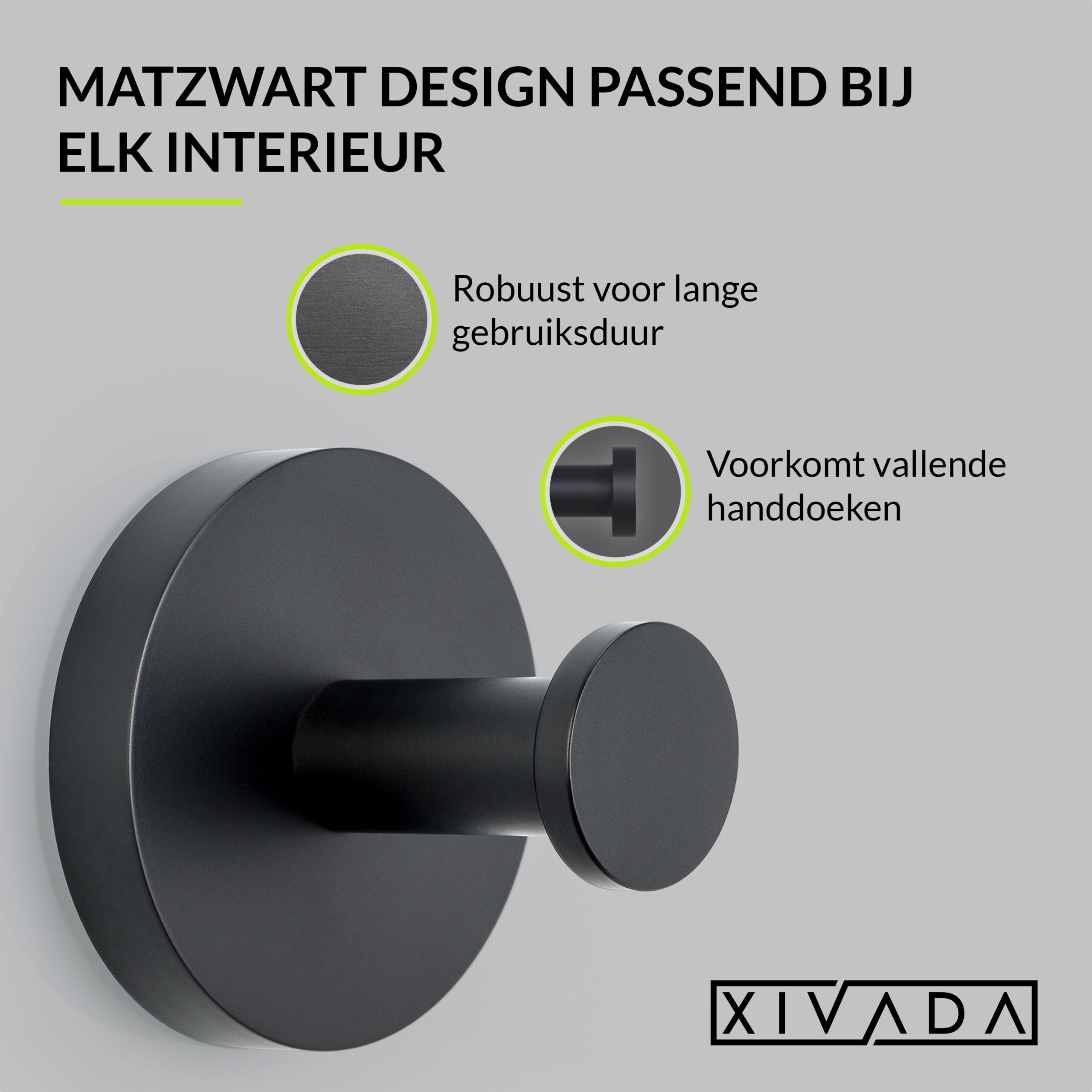 Handdoekhaak zwart afbeelding 5