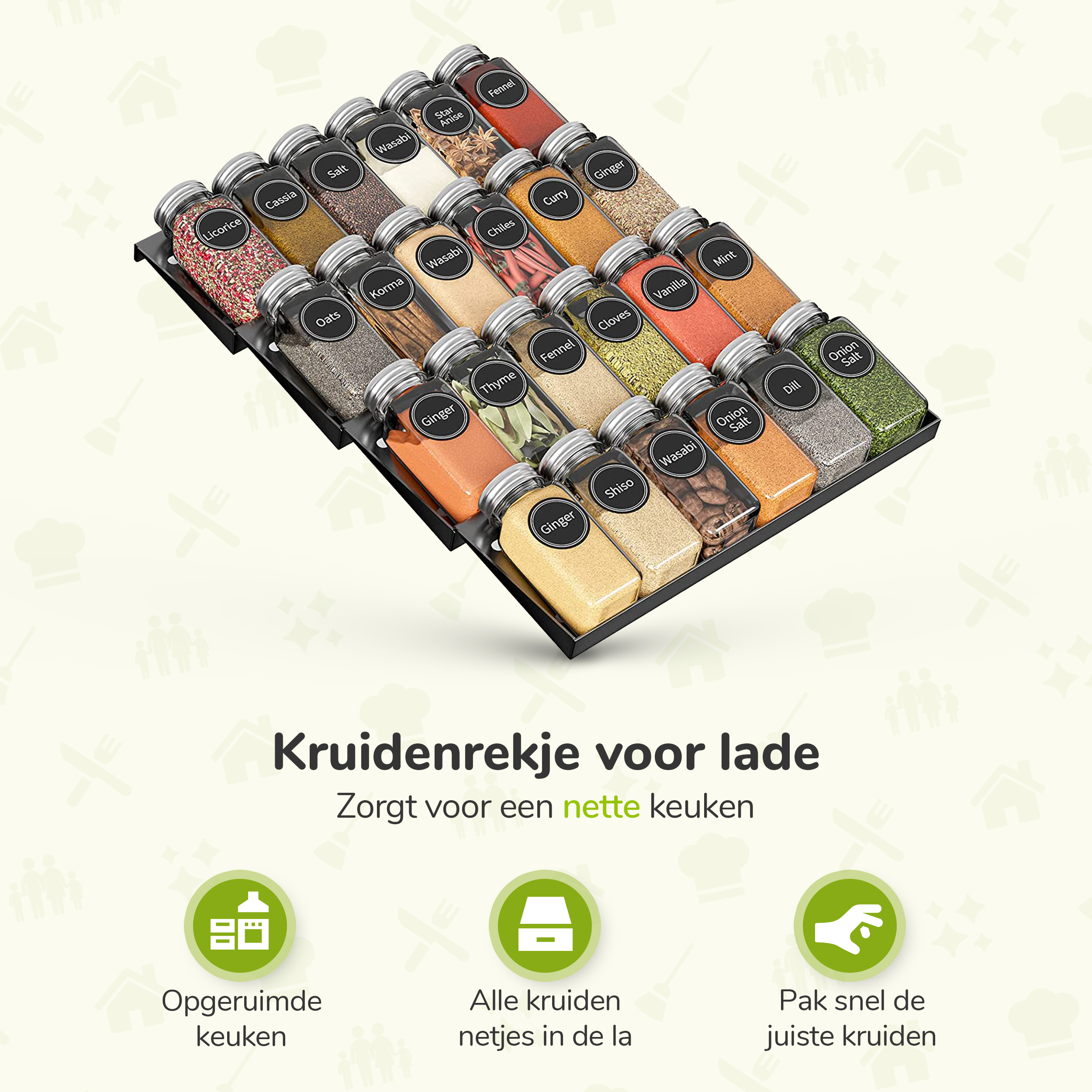 XIVADA kruidenrek lade zwart afbeelding 7