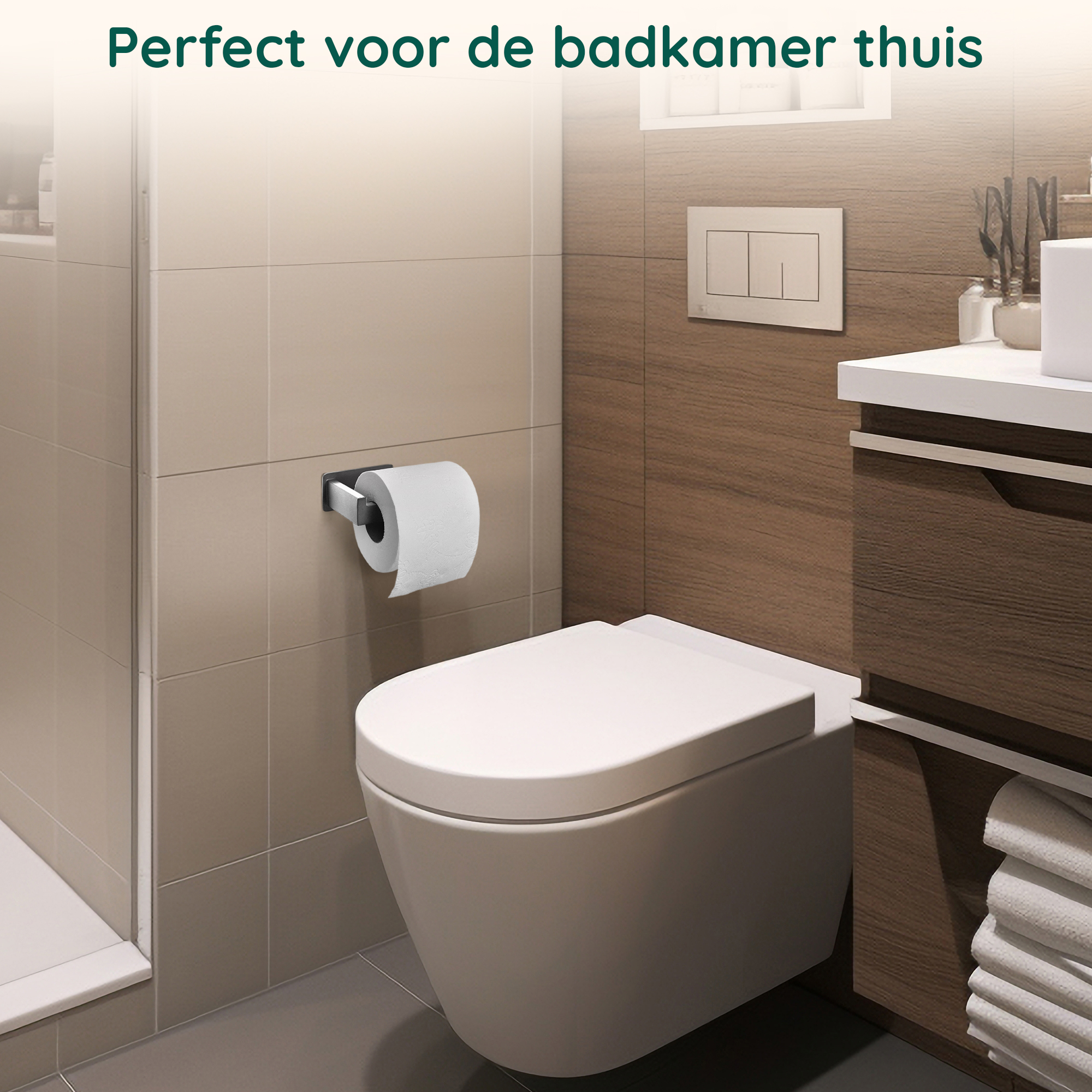 Zelfklevende toiletrolhouder RVS afbeelding 9