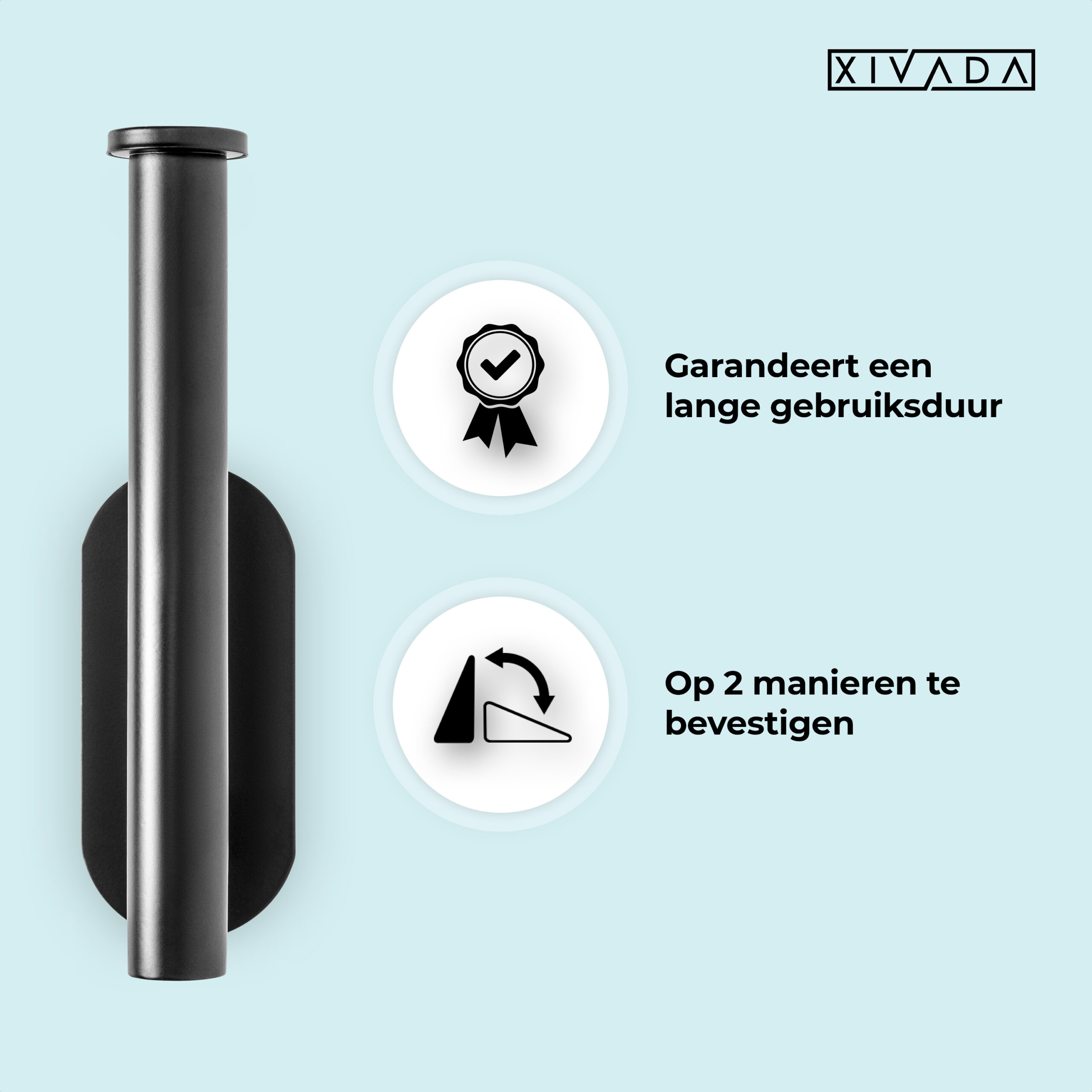 Zelfklevende toiletrolhouder zwart afbeelding 5