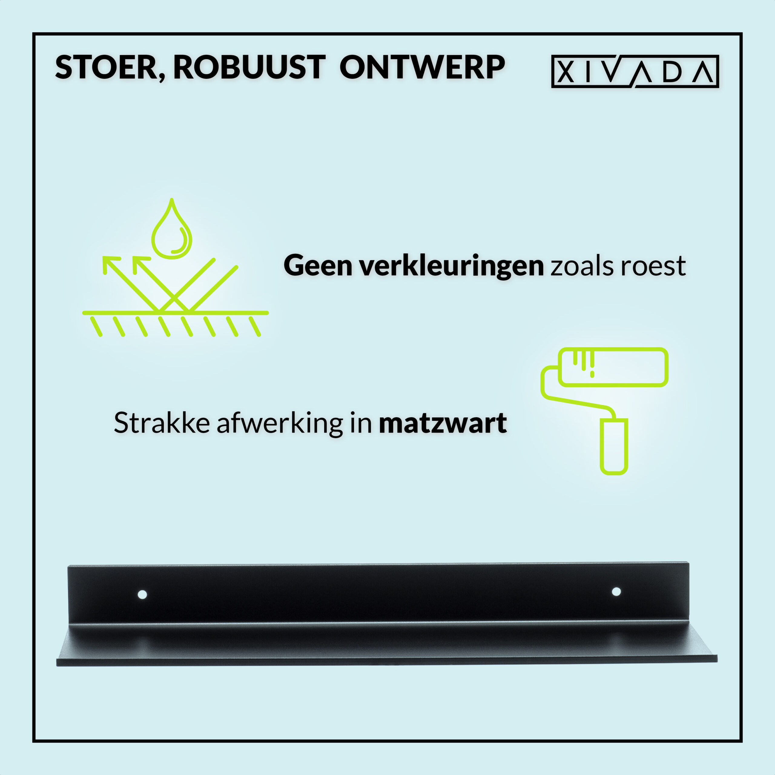 Metalen wandplank zwart afbeelding 5