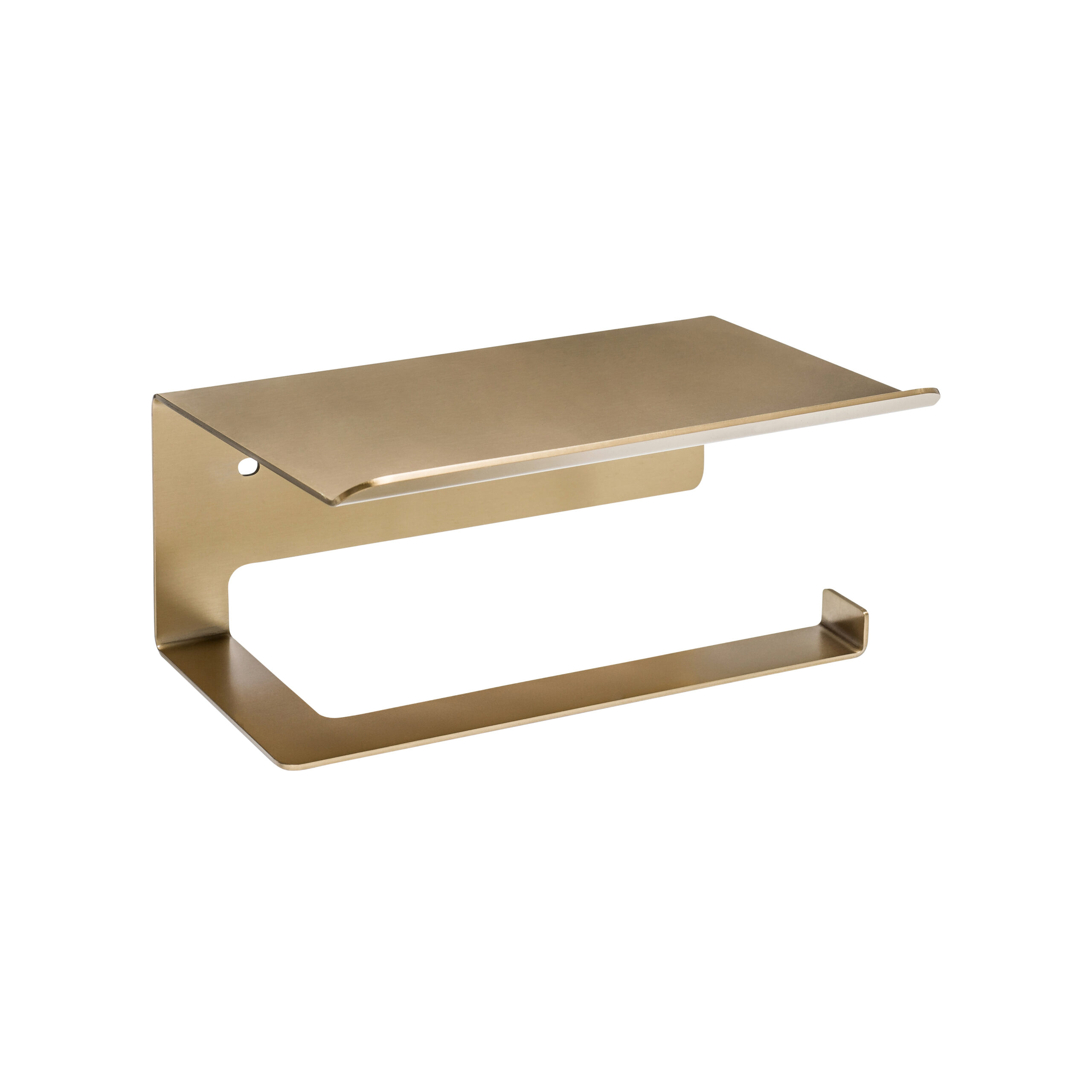 Gouden toiletrolhouder met plankje afbeelding 1